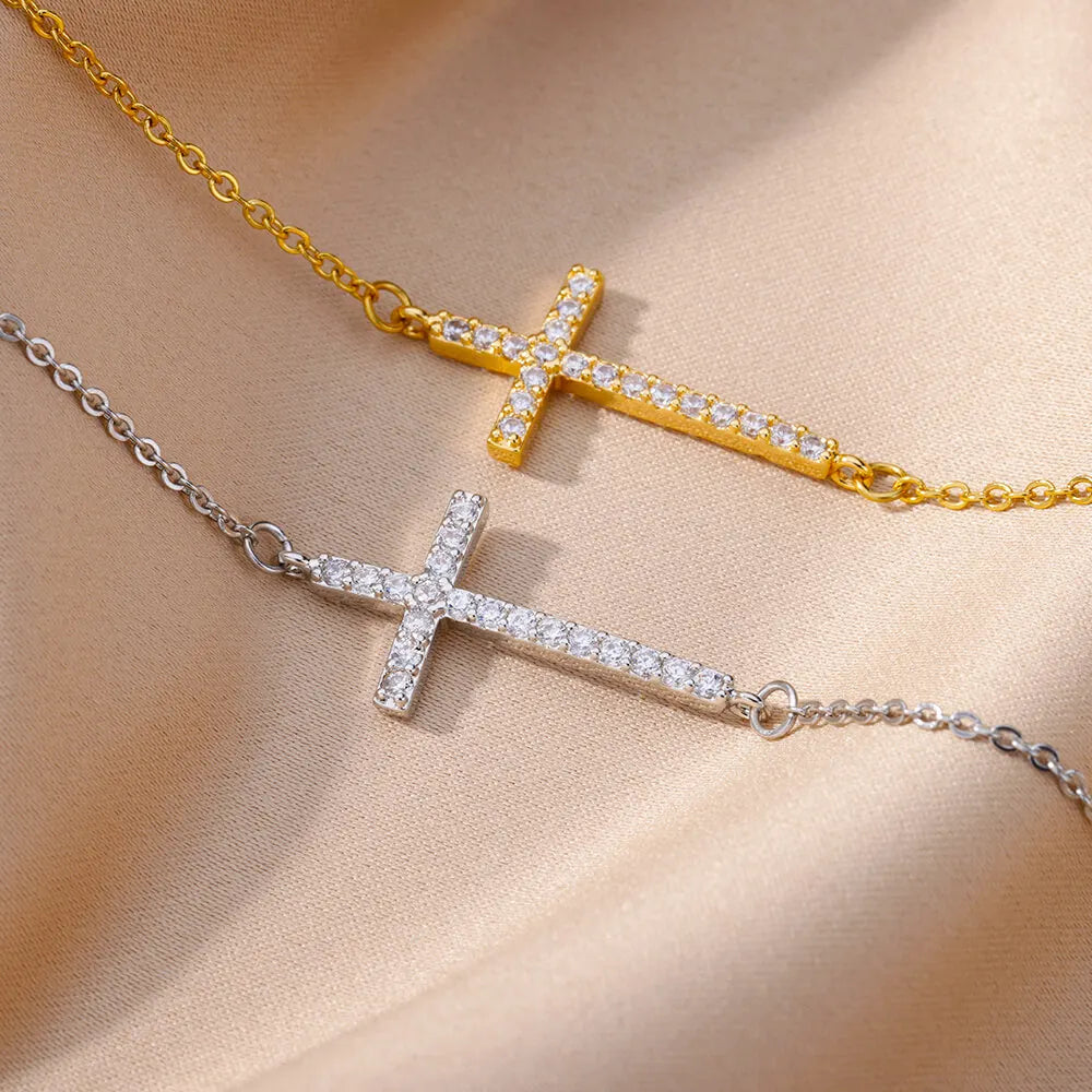 Crystal Cross Bracelet