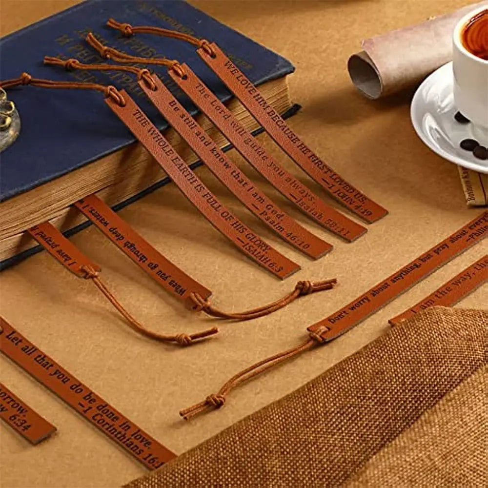 Leather bookmarks with Bible Verses